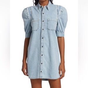 FRAME Rosette Denim Shirt Dress size S